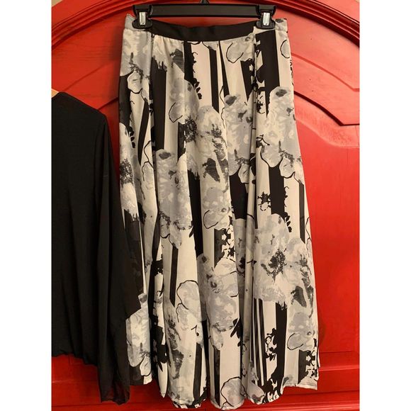 Alfani & Mix Nouveau Sze Med 2 Piece Set Sparkly Dressy Skirt Shirt Holidays EUC - Picture 6 of 9